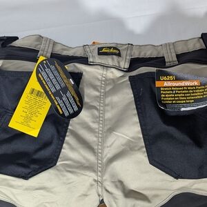NEW Snickers Workwear AllroundWork Stretch Loose Fit Work Pants sz 34x32 khaki